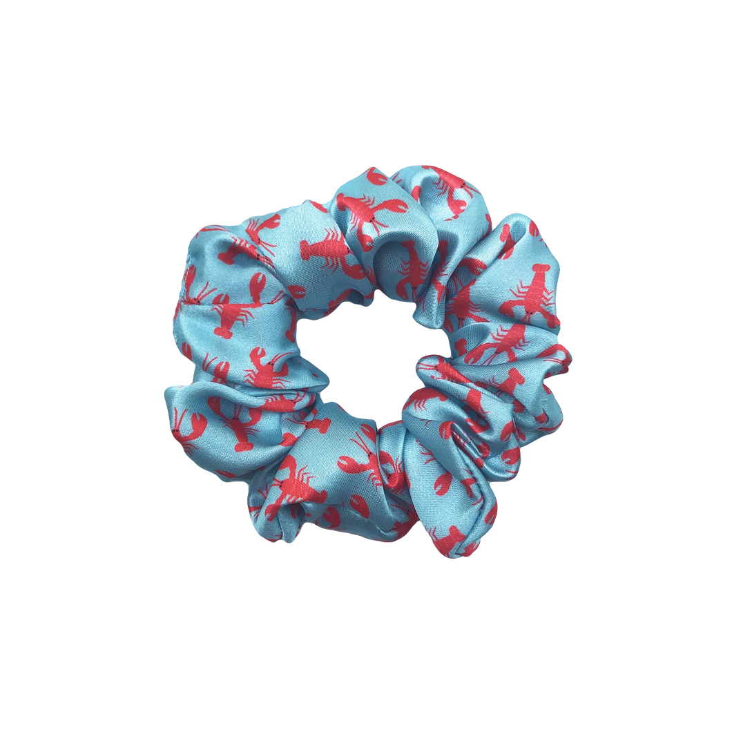 'LOBSTER PARTY' SATIN SCRUNCHIE